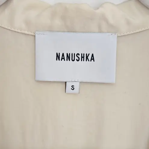 Nanushka Tanya Jumpsuit Size Small Long Sleeve Cut Out Tie Front Cream