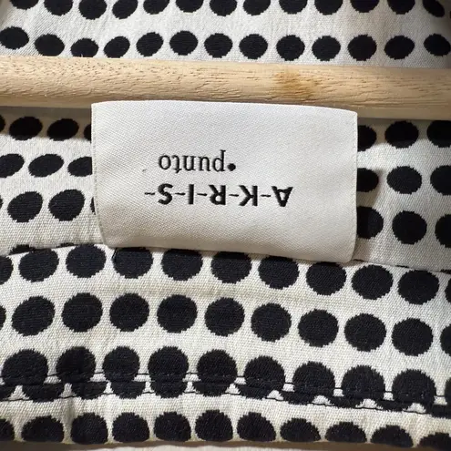 Akris Punto Polka Dot Blazer Jacket Women's 16 Black White Cropped Designer Chic