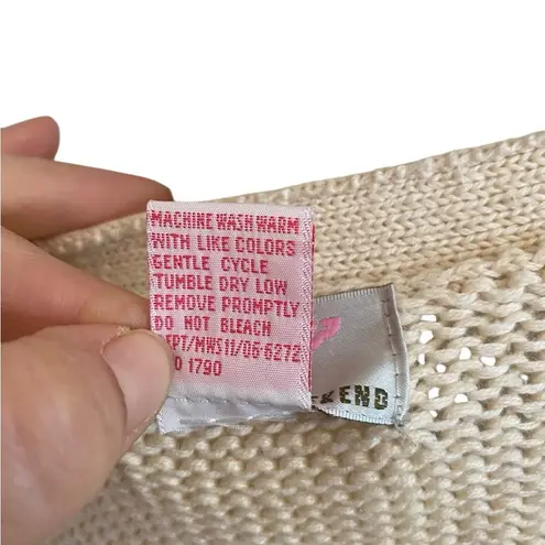 cream cotton floral crochet knit cardigan open weave cardigan