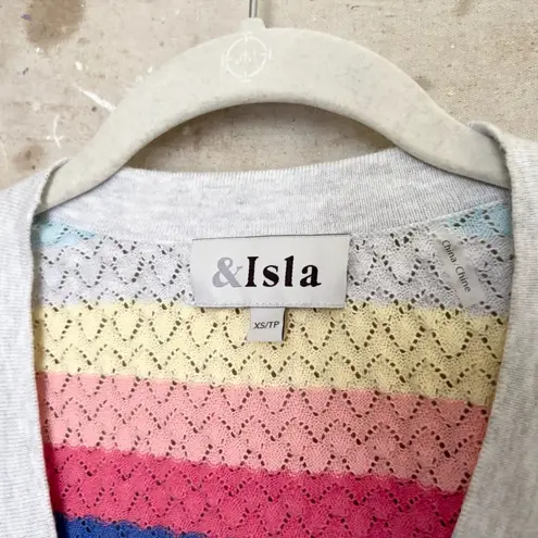 &ISLA Sofia Dove Cardigan In Multi Pink Size XS