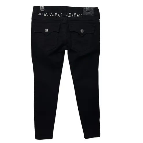 True Religion  Julie Black Low Rise Skinny Jeans Studded Y2K Women's Size 29