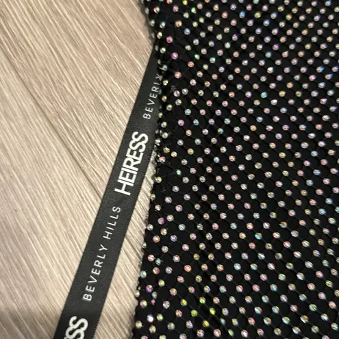 BNwT HEIRESS BEVERLY HILLS BLACK CRYSTAL HALTER MINI PARTY DRESS Small