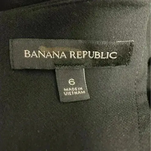 Banana Republic  Thick Long Sleeve Lace Trim Dress Women Size 6 Black Stretch