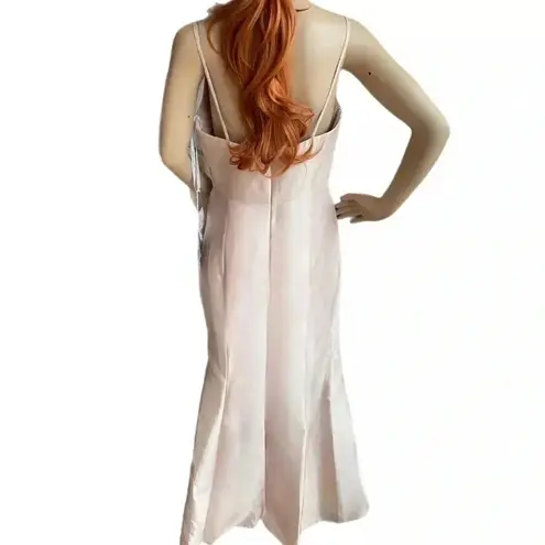 Alfred Sung D758 Satin Trumpet Gown Sweetheart Neck Sz 8 Dress Cameo Pink