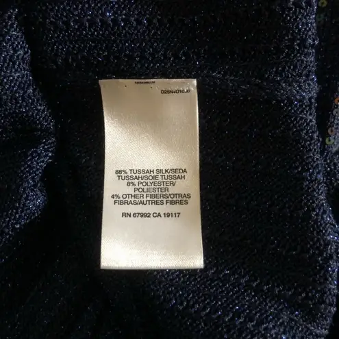 Sigrid Olsen Women’s Double V-neck Sequin Navy Blue Special Occasion Tank Med