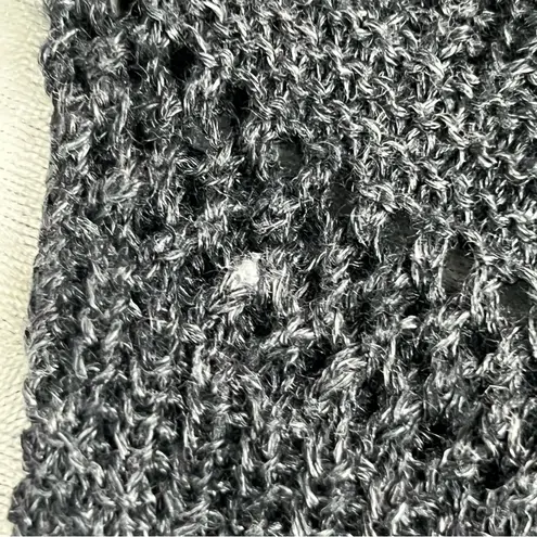 Lafayette 148 xl 100% linen cardigan front zippered pockets open knit Gray