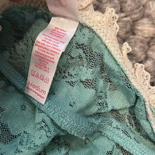 Steve Vintage Teal Lace Slip Dress Size Medium Green