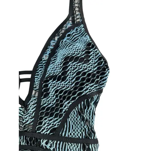 Becca New Black Sky Colorplay Show & Tell Reveal Lace One-Piece Swimsuit Size XS