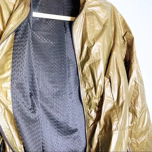 Carbon 38 Gold Crinkle Track Jacket Lace Back XS