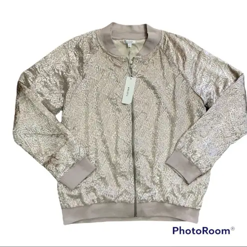 NWT TAVIK VELVET CAMDEN BOMBER JACKET IVORY SIZE SMALL