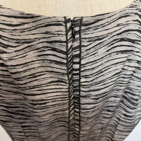 Lafayette 148 Sz 12 Dress Sheath Pencil Animal Print Sleeveless Career Work Tan