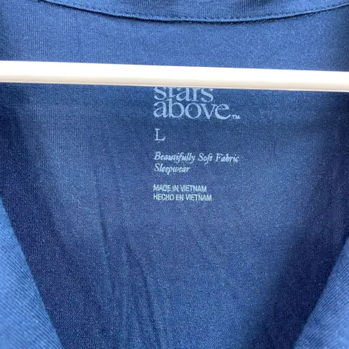 Stars Above NEW women's blue button down collared soft lounge pajama top large