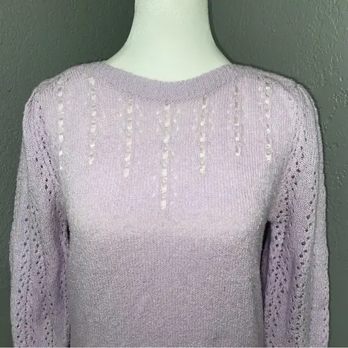 Vintage 80s Pullover Sweater Girly Coquette Twee Preppy purple loose Ribbon knit
