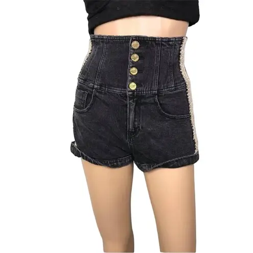 Miss Sixty  Angel Collection High Waist Denim Short Coquette Acubi Y2K Boho Sz 24