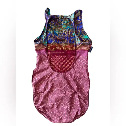 Jantzen Vintage 90s Metallic Hippie Boho Indie Floral Dot One Piece Swimsuit