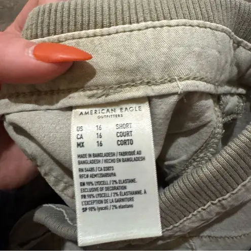 American Eagle  Stretch Tan Cargo Lightweight Wide Leg Pants