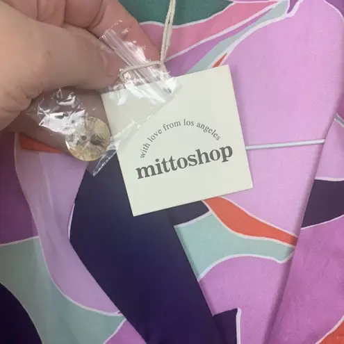 Mittoshop womens large crop button up shirt short sleeve floral multicolor brigh