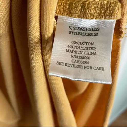 White Crow Mustard Yellow distressed oversized Sweatshirt Size Large