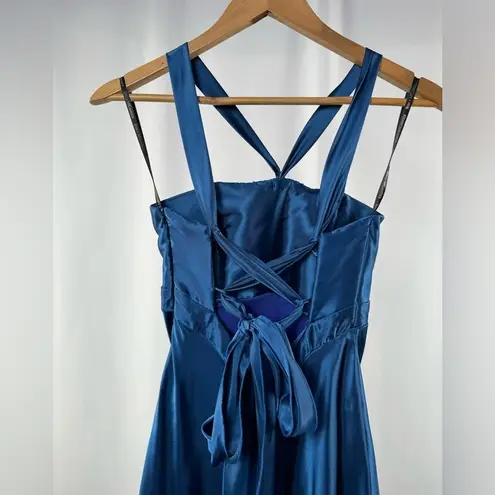 Gunne Sax Vintage Jessica McClintock for Lace Up Back Gown in Blue Size 0