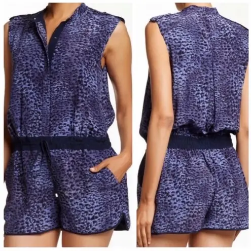Rebecca Taylor Leo Fever Animal Print Silk Romper 2