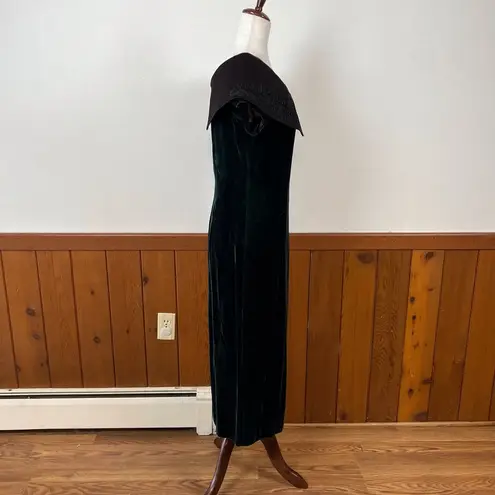 carole little Gorgeous Vintage 1980s/90s Green Velvet Gown!