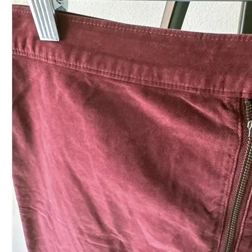 Madewell  Velvet Front Zip Button Stretch Mini Skirt Size Medium Classic