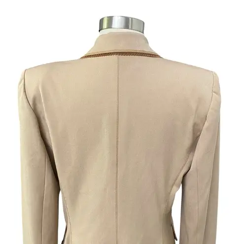 Vertigo Paris Tan Blazer With Contrast Stitching Made In France Size Large