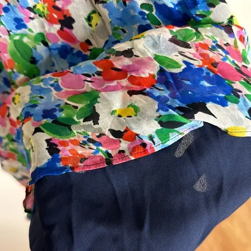 Shoshanna Venezia colorful floral cinch waist Mini Dress size 4 ladies festival