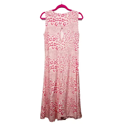 Women's Animal Print Pullover Sleeveless Pink Midi/Maxi Dress Size Small