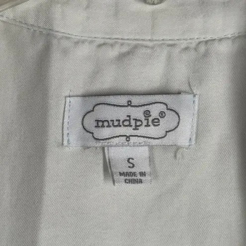 Mud Pie Dress Tiered Sleeveless Casual Hippie Tie Dye White Blue Size Small