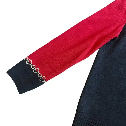 St. John Sport By Marie Gray Red Black Clock Turtleneck Sweater Pullover Small