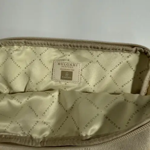 Bvlgari Parfums Cosmetic Gold Beauty Make Up Pouch Bag Travel New