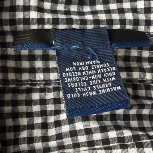 Karen Scott Women Medium Gingham Checker Button Down Shirt Momcore Dark Academia