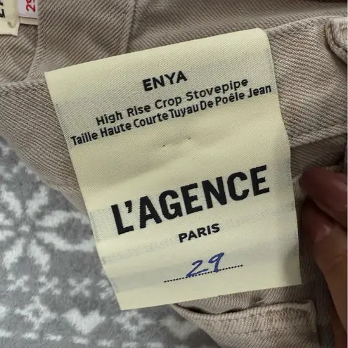 L'Agence NWT Enya High Rise Crop In Biscuit Destruct Size 29