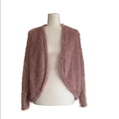 Another Reason Cardigan Sweater Mauve Teddy Bear Fuzzy Soft Open Front Small NEW Pink - Image 14