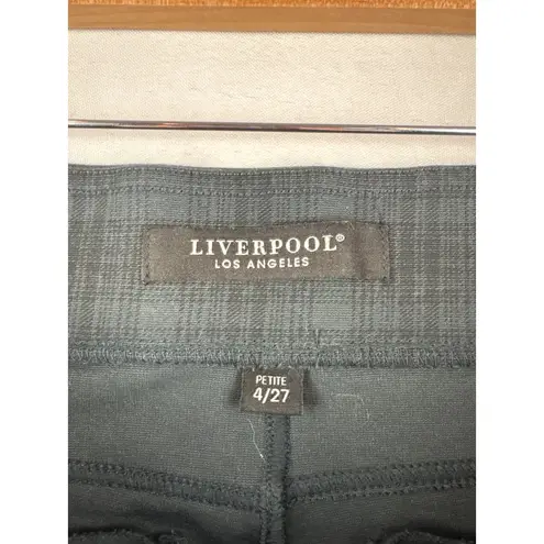 Liverpool Los Angeles Womens Petite 4/27 Plaid Pants Viscose & Nylon Blend