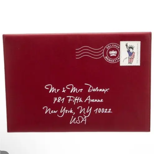 NWOT Delvaux Kiss NY Polo Envelope Clutch LIMITED EDITION Red