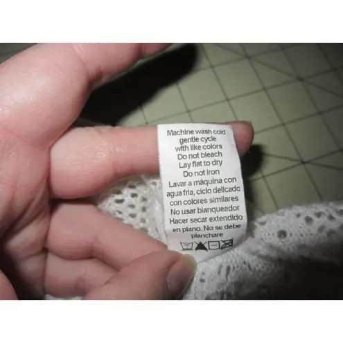 Notations White Knit Open Short Sleeve Cardigan Size 1x