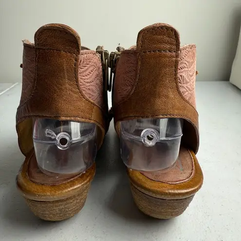 Miz Mooz Celia Leather Open Toe Sandals Blush Pink Size EU 38 US 7.5