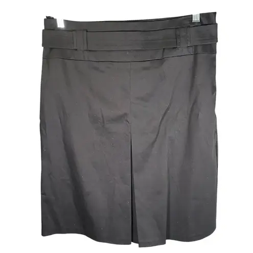Promod Black Pencil Skirt Women's Size 42 EU Belted Midi Career Office Classic Black