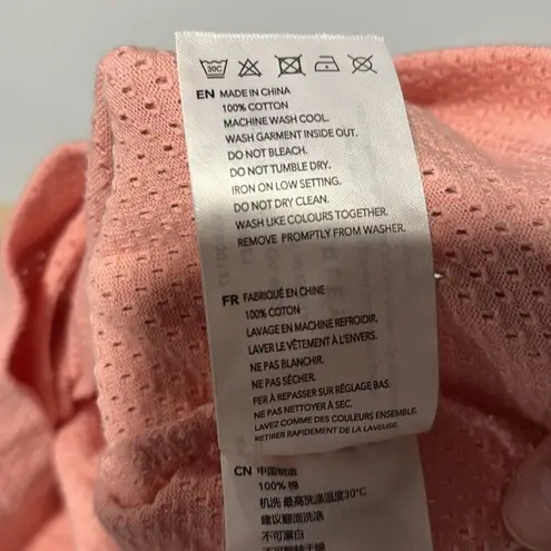 Varley Cropped T-Shirt Cotton M Pink Coral Cloud Short Sleeve Fitness Workout