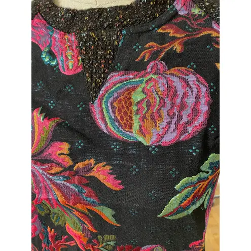 James Coviello Metallic Brocade & Woven Sweater Shirt Size Small