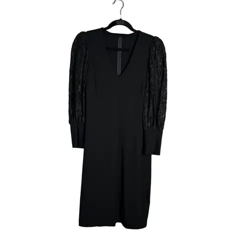 Karen Kane Long Sleeve A-Line Dress XS Black Lace Detail NEW