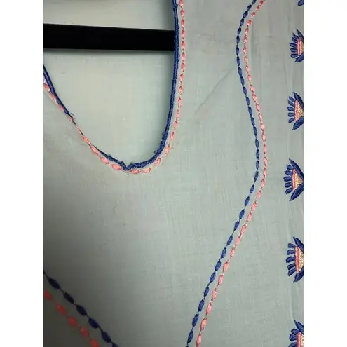 CeliaB Blue Mamma Embroidered Midi Tiered Dress Sz. S Blue