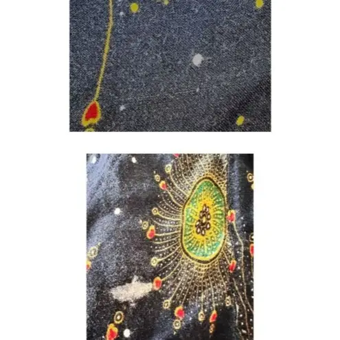 Harem Pants One Size Navy Multicolors Cosmic Stretch Waist Yoga Exercise READ Blue - Image 12