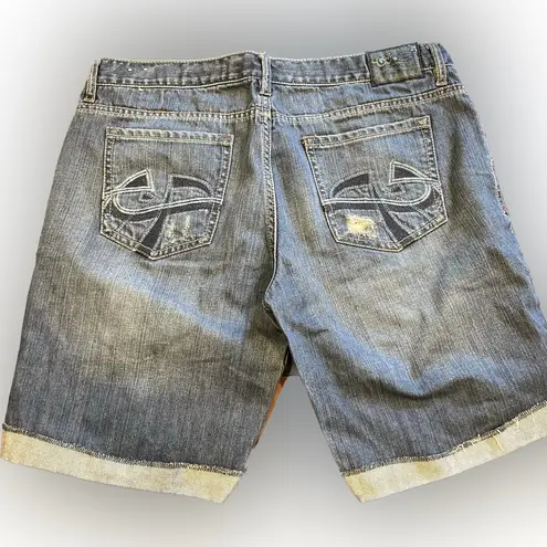 Chip & Pepper  Bermuda Denim Jean Shorts size 11 Distressed Rolled Cuff