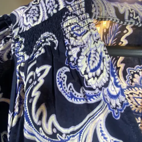 Fat Face Womens Dress Sz 8 Blue Floral Summer V