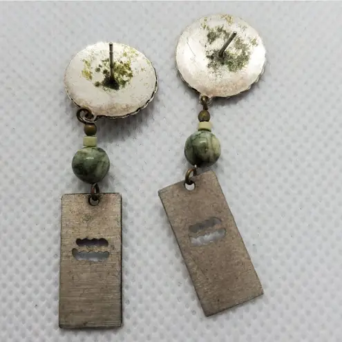 Vintage Southwestern Turtle & Frog Earrings Silver