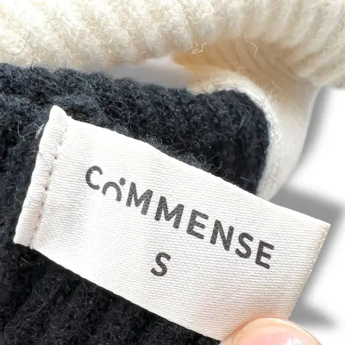 Commense Miss Paris Black White Colorblock Ribbed Knit Sweater Size Small
