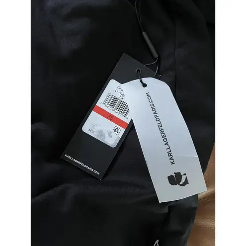 Karl Lagerfeld NWT Paris Black Studded Spell Out Pullover Hoodie Sweatshirt XS